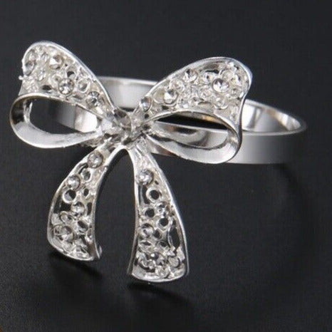 Pearl Wedding Set White gold Bow Engagement Ring AP155S